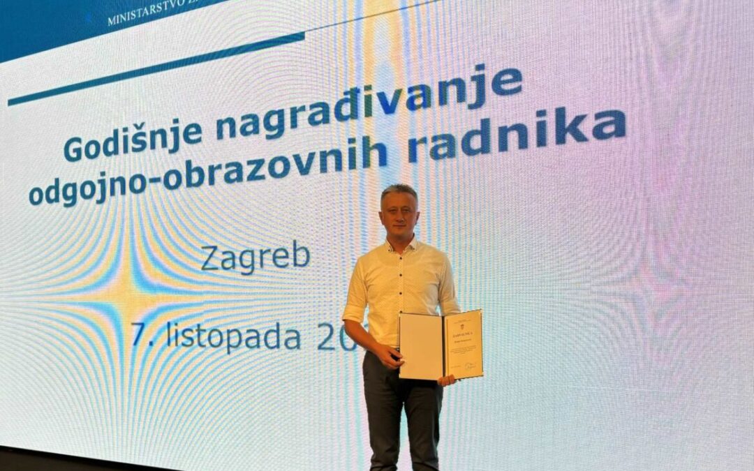 Profesor Branko Rumenović po šesti je put izabran kao jedan od 513 najuspješnijih odgojno – obrazovnih radnika u školskoj godini 2023./2024.